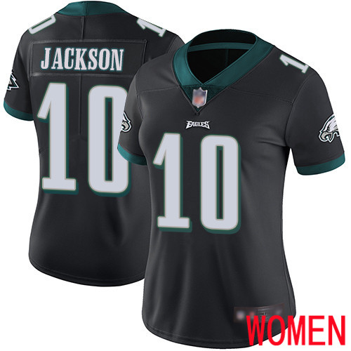 Women Philadelphia Eagles #10 DeSean Jackson Black Alternate Vapor Untouchable NFL Jersey Limited Player->nfl t-shirts->Sports Accessory